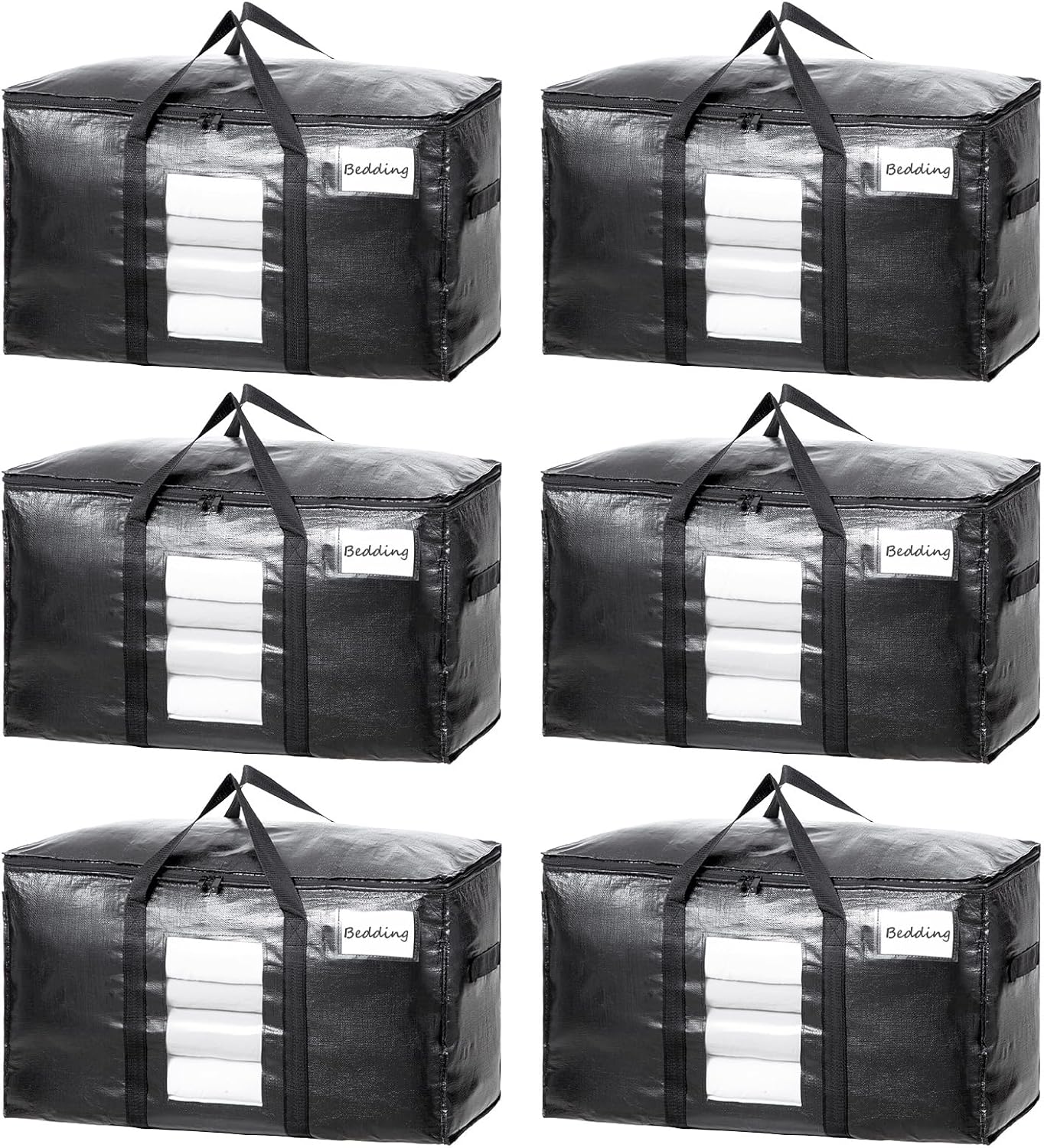 Extra Large Moving Bags for Storage - Heavy Duty Totes 6 Pack