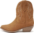 Soda Women Cowgirl Western Stitched Ankle Boots - Stylish, Comfortable