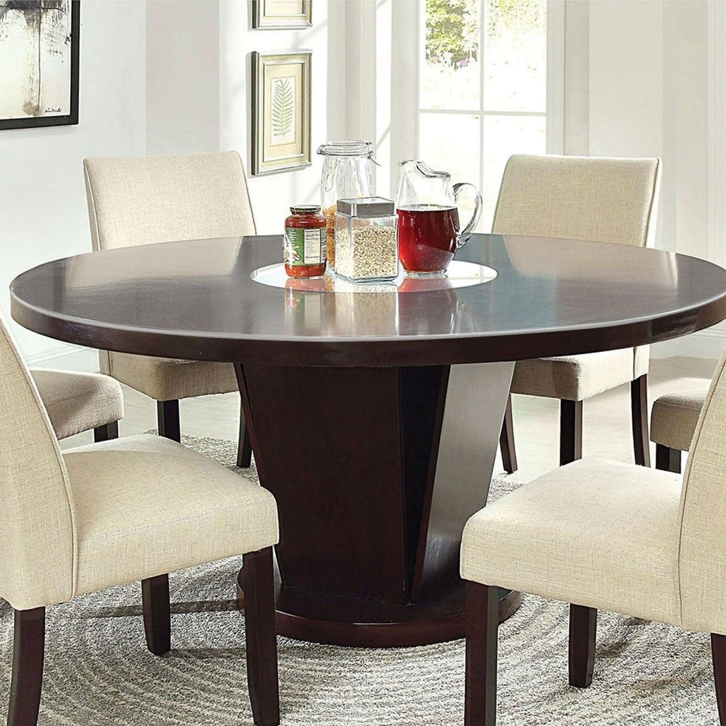 Round Clear Table Protector for 48in Tables - Scratch Resistant