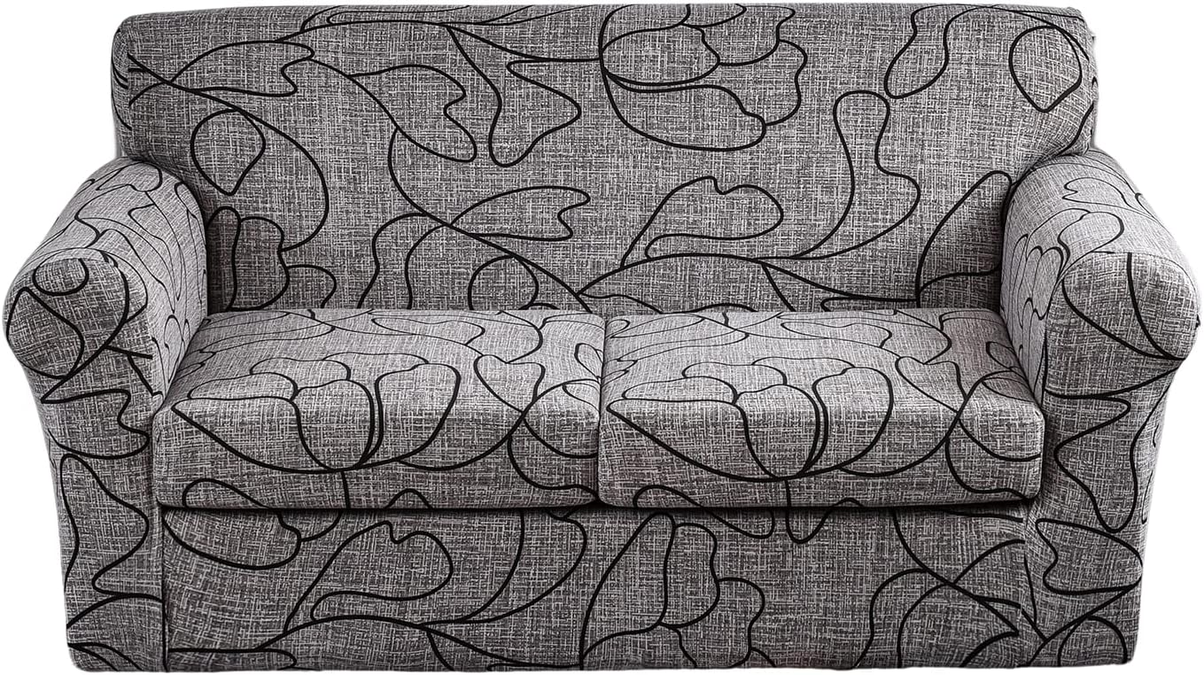 KRFOONN Stretch Sofa Couch Covers for Loveseat with Cushion Covers