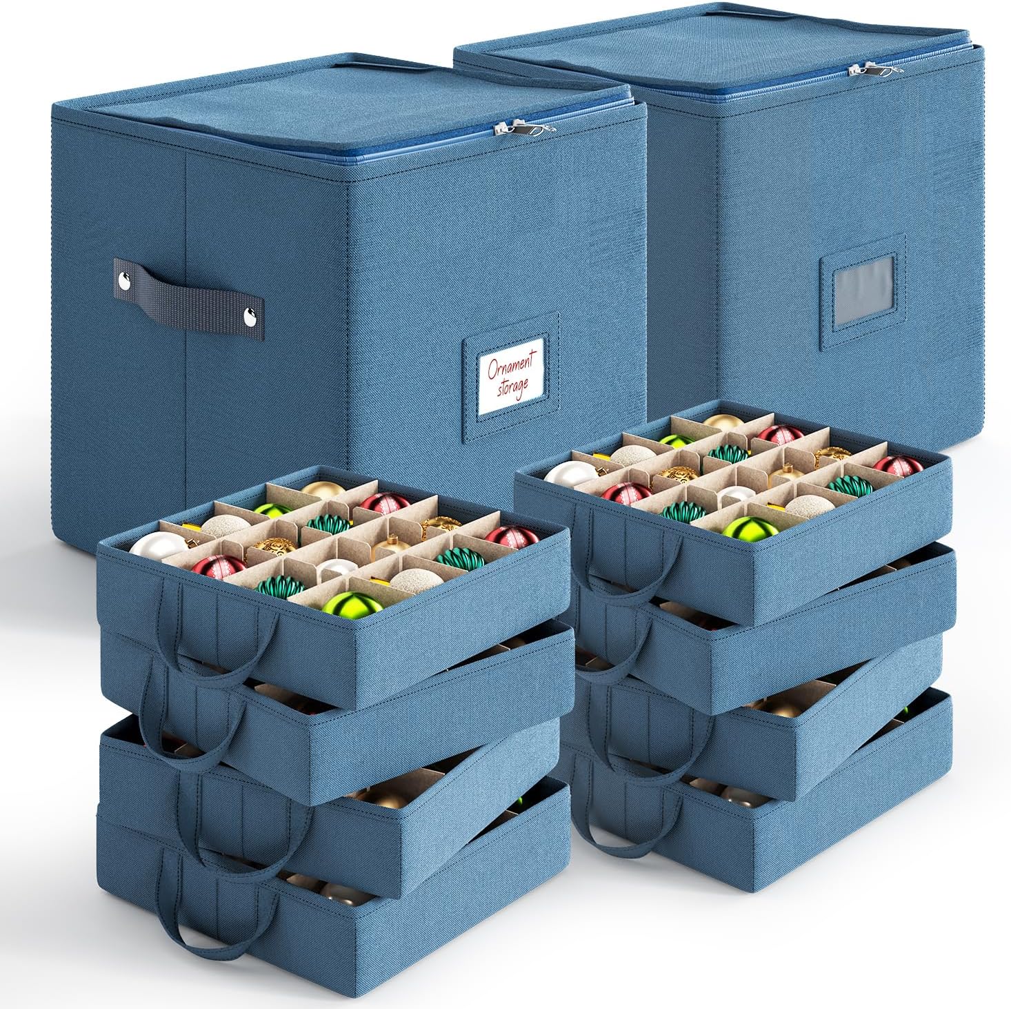 Hearth & Harbor Christmas Ornament Storage Box for 64 Ornaments