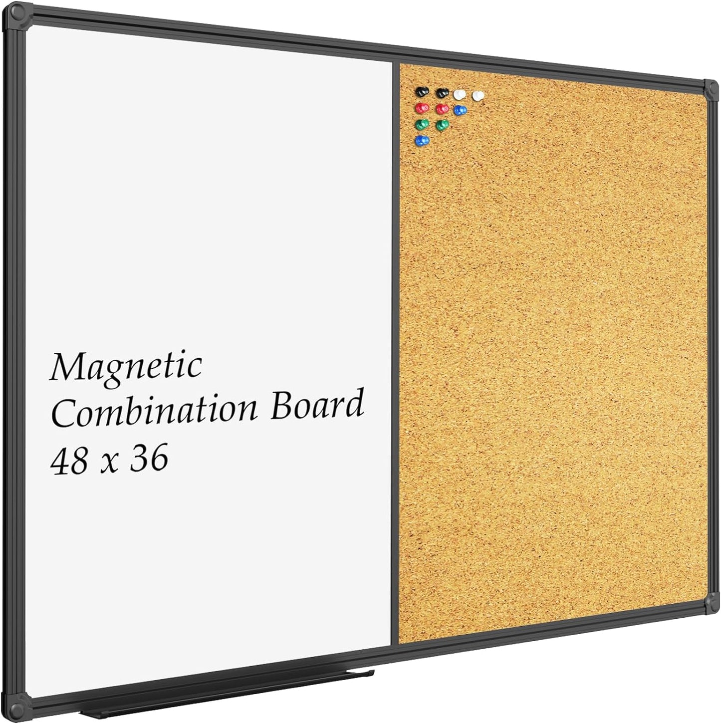 JILoffice White Board & Bulletin Corkboard Combo for Home Use
