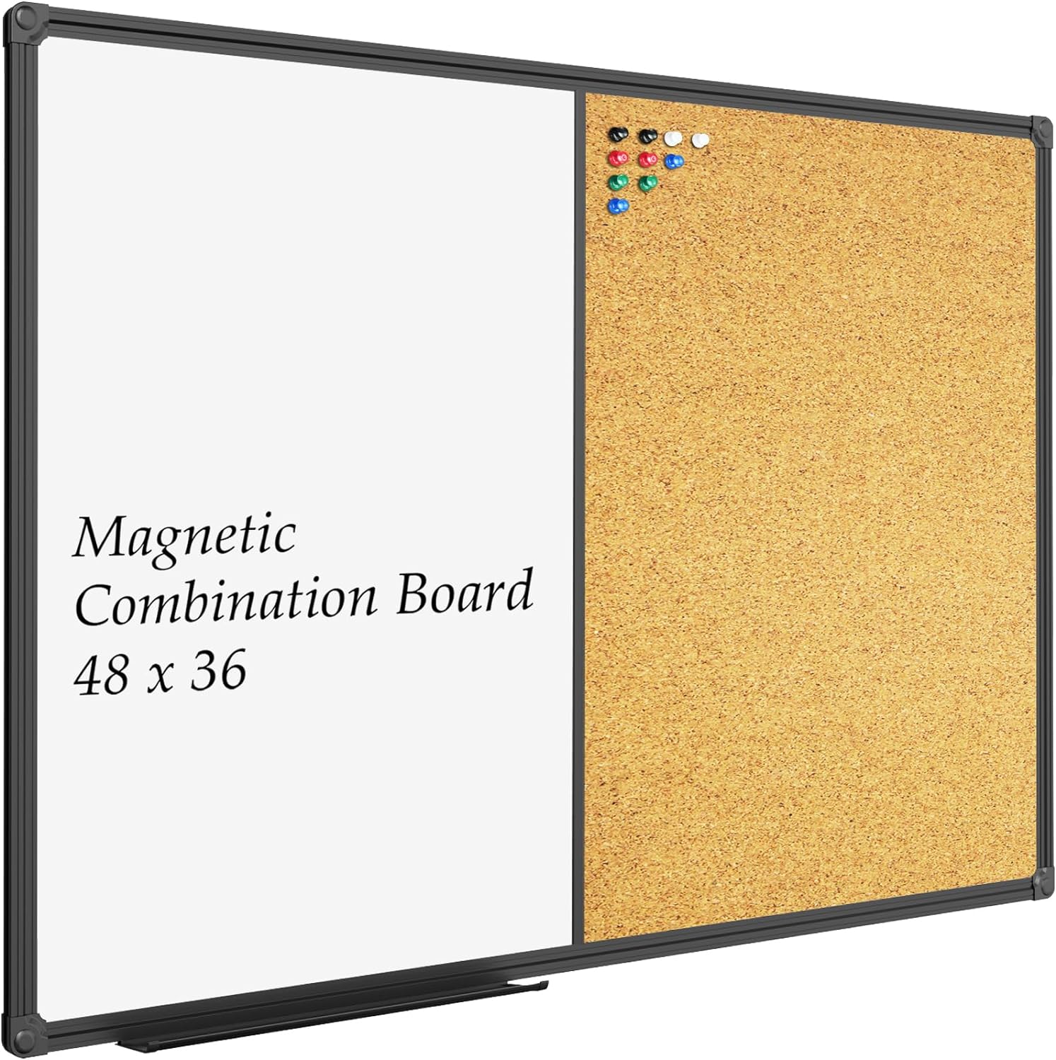 JILoffice White Board & Bulletin Corkboard Combo for Home Use