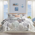 Tritard Coastal Quilt Set Full/Queen - Lightweight Reversible Beach