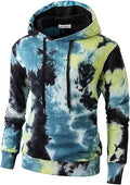KLIEGOU Mens Tie-Dye Pullover Hooded Sweatshirt - Bold Streetwear