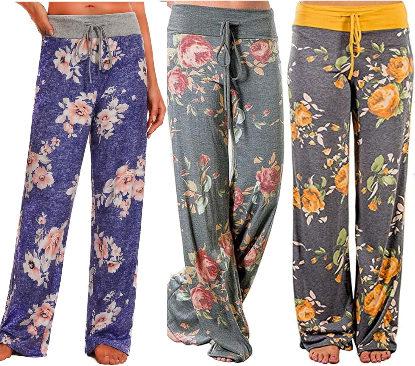 Comfy Pajama Pants for Women - Soft Wide Leg Lounge Bottoms