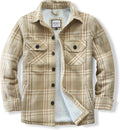 Men's Sherpa Lined Flannel Shirt Jacket - Warm Plaid Layer