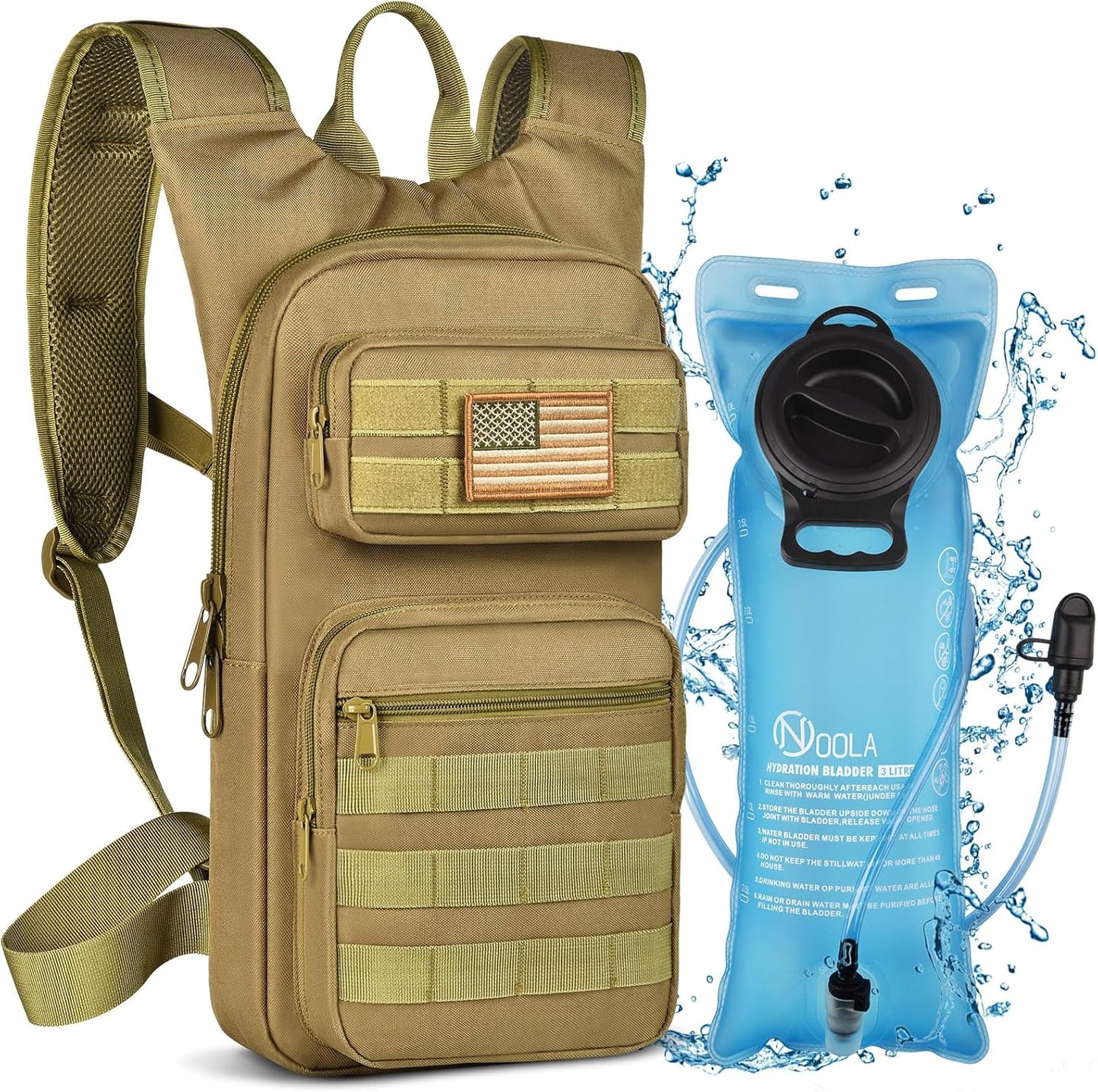 NOOLA Hydration Backpack with 3L TPU Bladder for Outdoor Fun