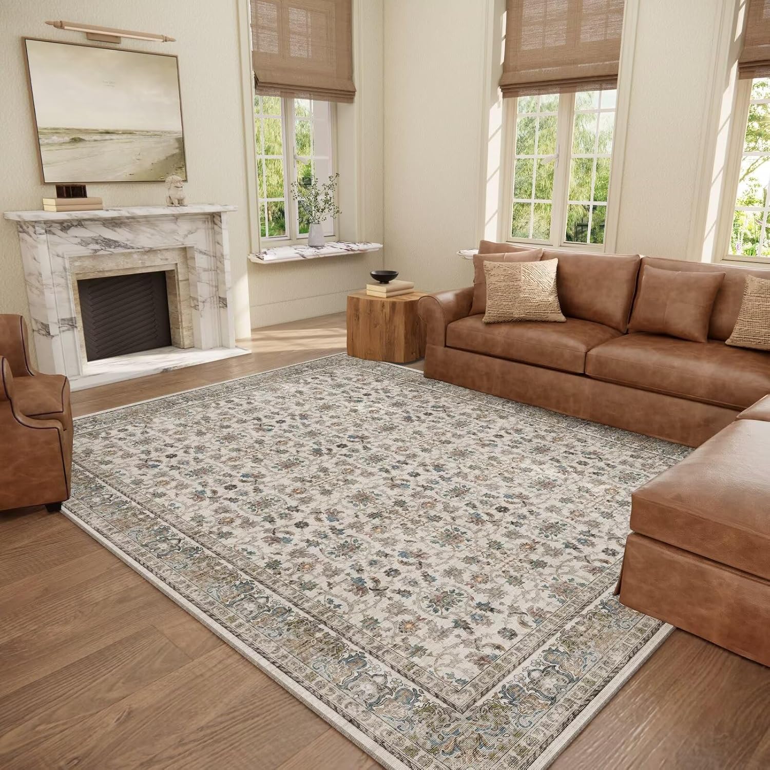 Washable 8x10 Area Rugs for Living Room, Non-Slip Design