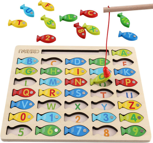 NASHRIO Magnetic Fishing Game: ABC Math Fun!