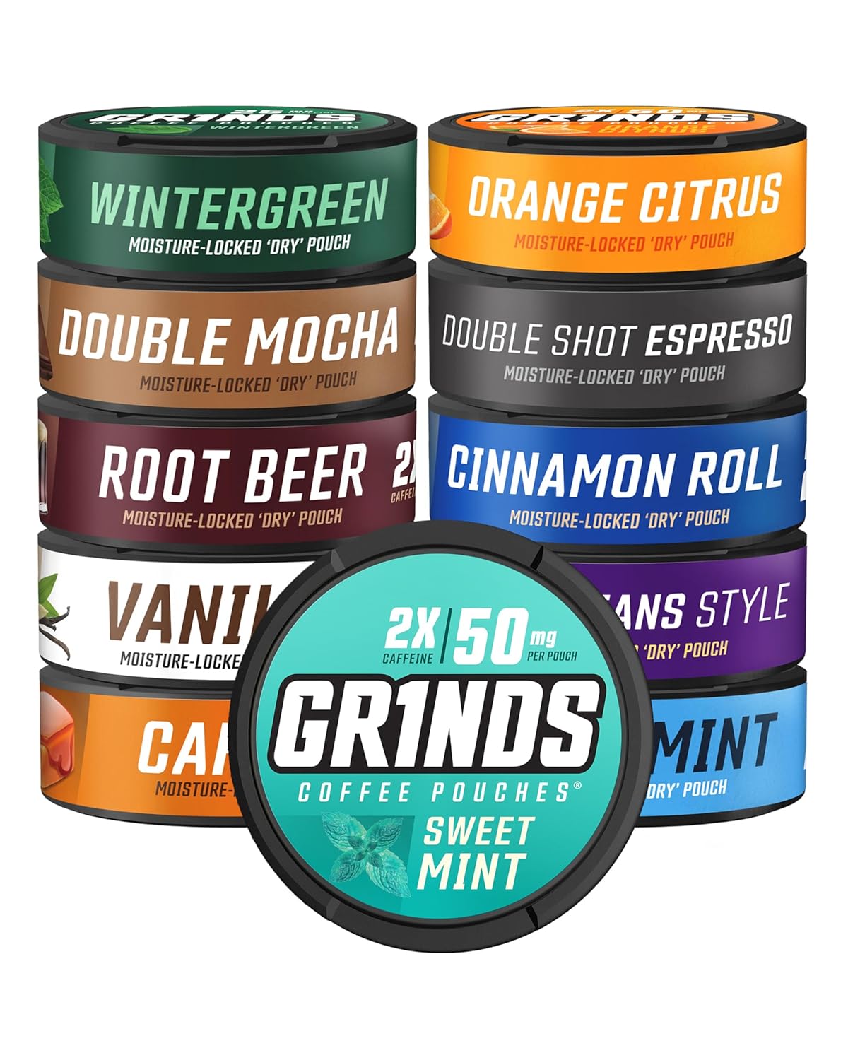 Grinds Coffee Pouches Variety Pack - 11 Flavors to Enjoy