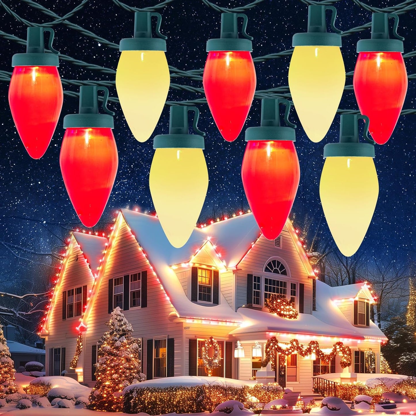 Vintage C9 LED Christmas Lights for Festive Indoor Outdoor Decor