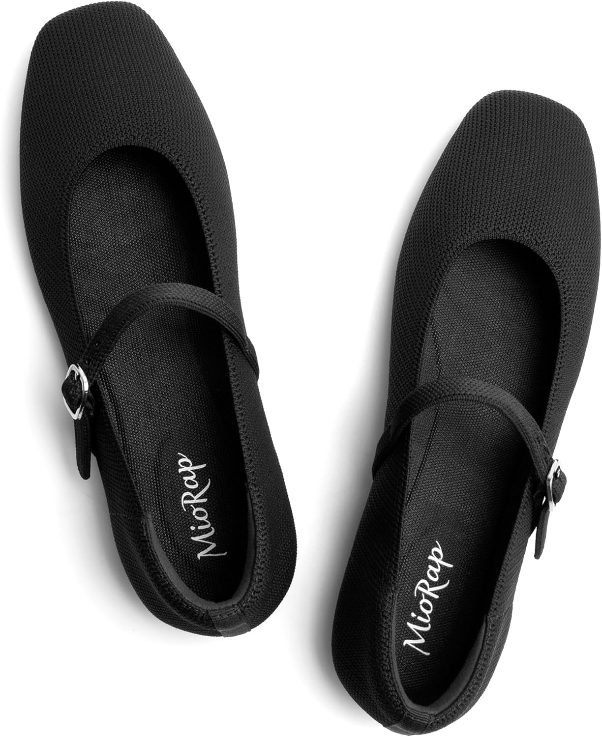 Square Toe Mary Jane Flats for Women: Comfortable Knit Ballet