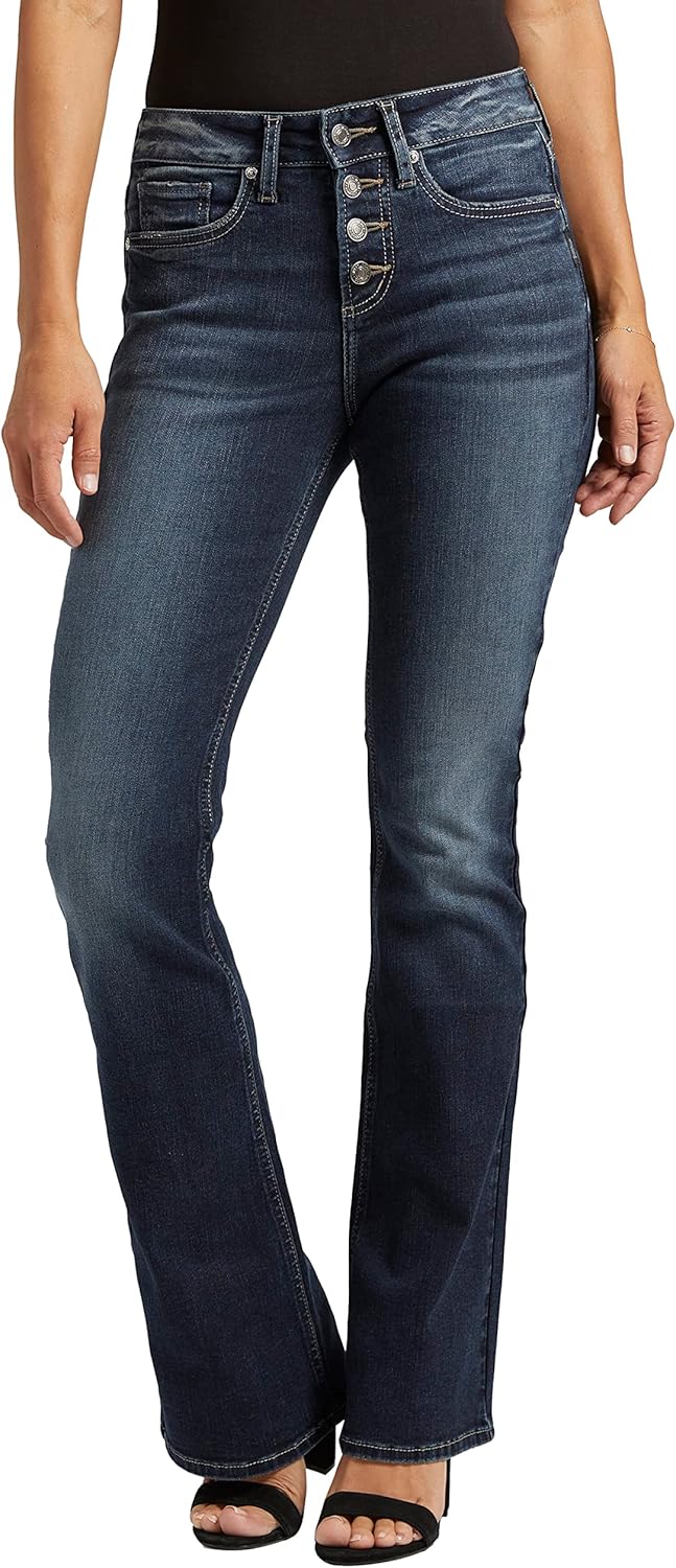 Suki Mid Rise Curvy Fit Slim Bootcut Jeans for Women