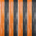 Orange Black Metallic Tinsel Fringe Curtains 2-Pack - Party Photo