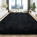 6x9 Fluffy Black Area Rug for Living Room Bedroom - Ultra Soft Plush
