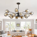 16 Light Sputnik Chandelier with Glass Globes - Modern Bubble Fixture