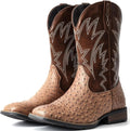 IUV Cowboy Boots For Men Ostrich-Embossed Western Boots (Style 4LPW)