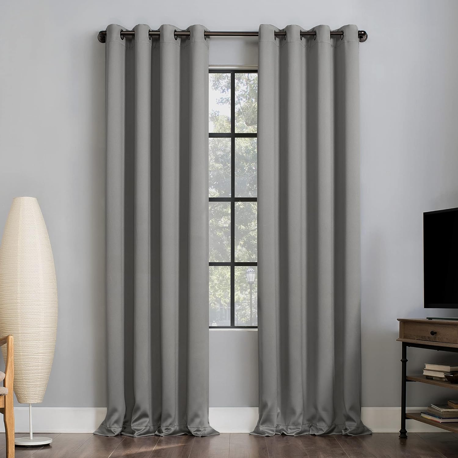 Sun Zero Nordic 100% Blackout Grommet Curtain Panel Pair