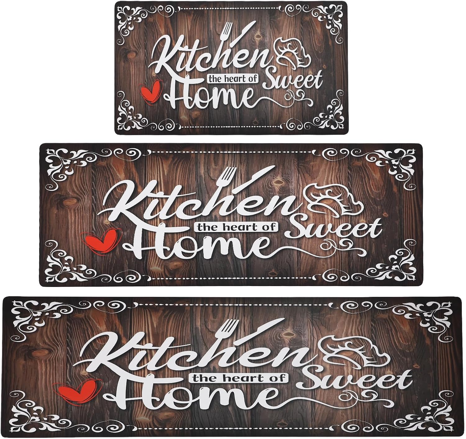 Brown Kitchen Runner Rugs Set of 3 for Comfort and Style