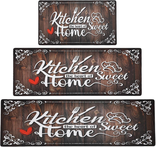 Brown Kitchen Runner Rugs Set of 3 for Comfort and Style