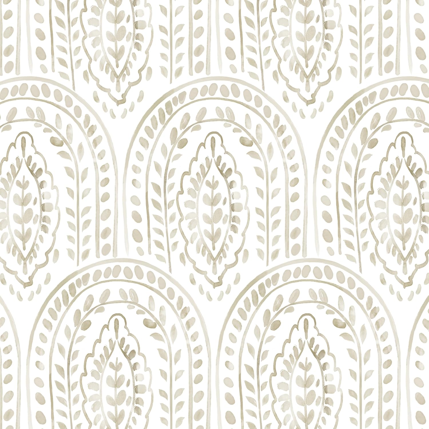 Peel and Stick Wallpaper Boho Brown and White for Home Decor