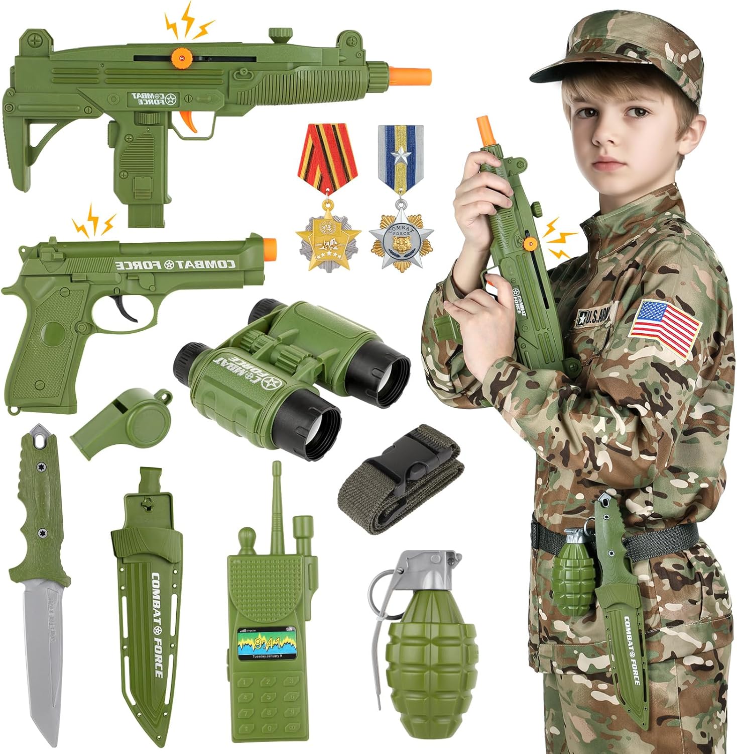 GIFTINBOX Army Costume for Kids - Military Soldier Dress Up