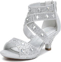 Gold Glitter Toddler Girls High Heels - Dufannie Sparkly Pumps