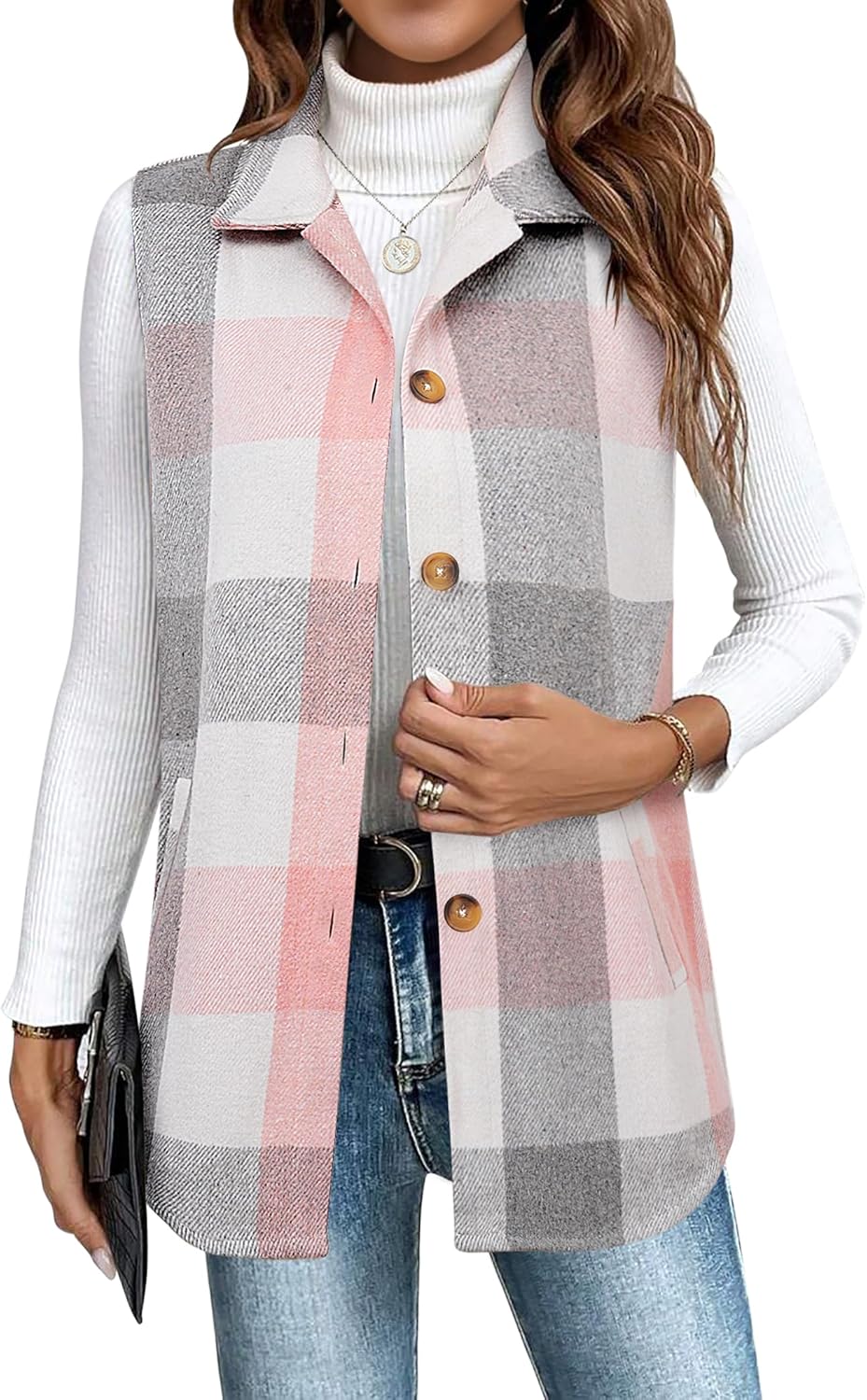 Stylish Women's Casual Sleeveless Flannel Vest for Fall 2025