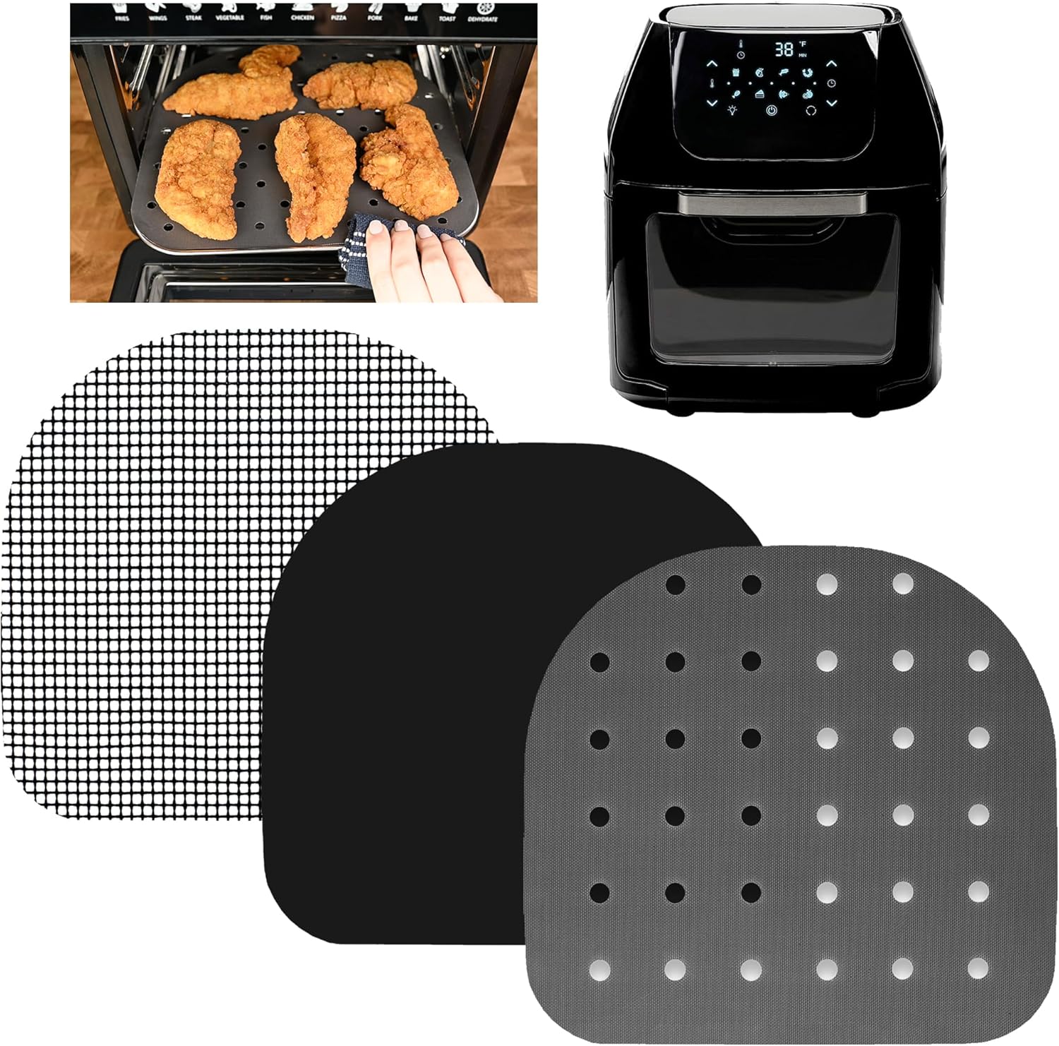Reusable Air Fryer Liners - Hassle-free Cooking!