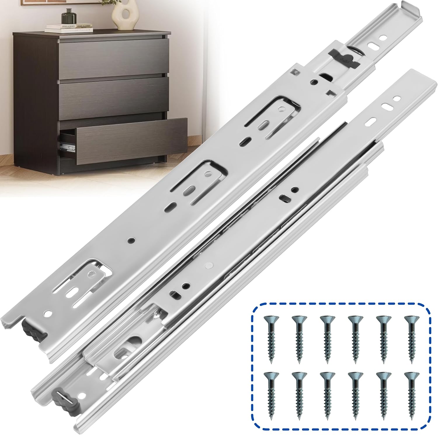 14 Inch Drawer Slides Heavy Duty Full Extension Ball Bearing