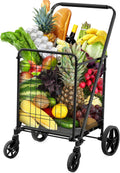 Utility Foldable Shopping Cart with Wheels - Large Collapsible Cart