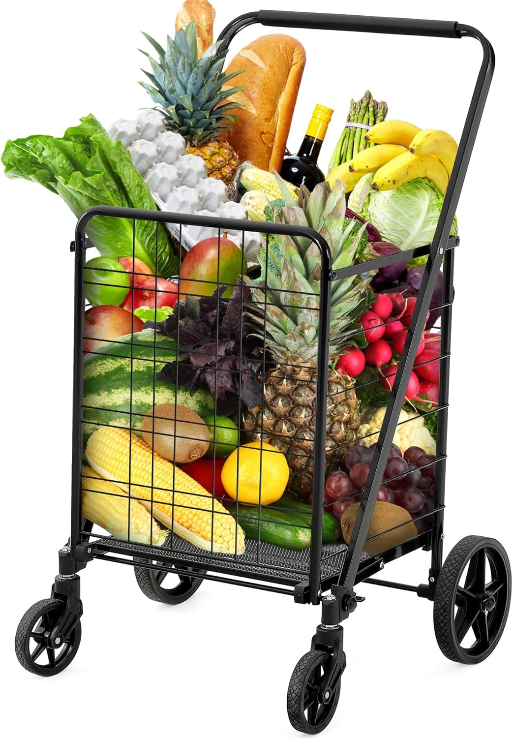 YITAHOME Foldable Shopping Cart with Wheels for Easy Hauling