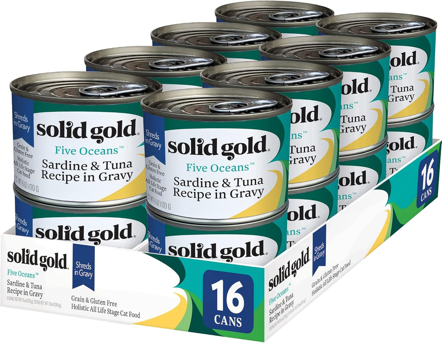 Solid Gold Wet Cat Food Shreds in Gravy - Real Tuna & Sardine