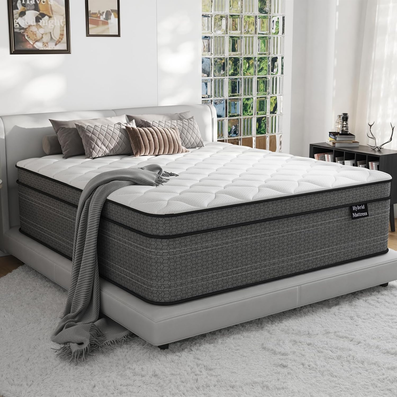 Queen Mattress with Gel Memory Foam and Pocket Springs for Comfort