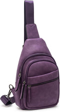 Large Sling Bag for Women Purple - Spacious Vegan Leather Crossbody