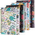 Spiral Notebook 4 Pack A5 Lined Journal Set - Floral Hardcover