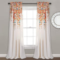 Chic Floral Curtains 52x84 - Light Filtering, Turquoise & Tangerine