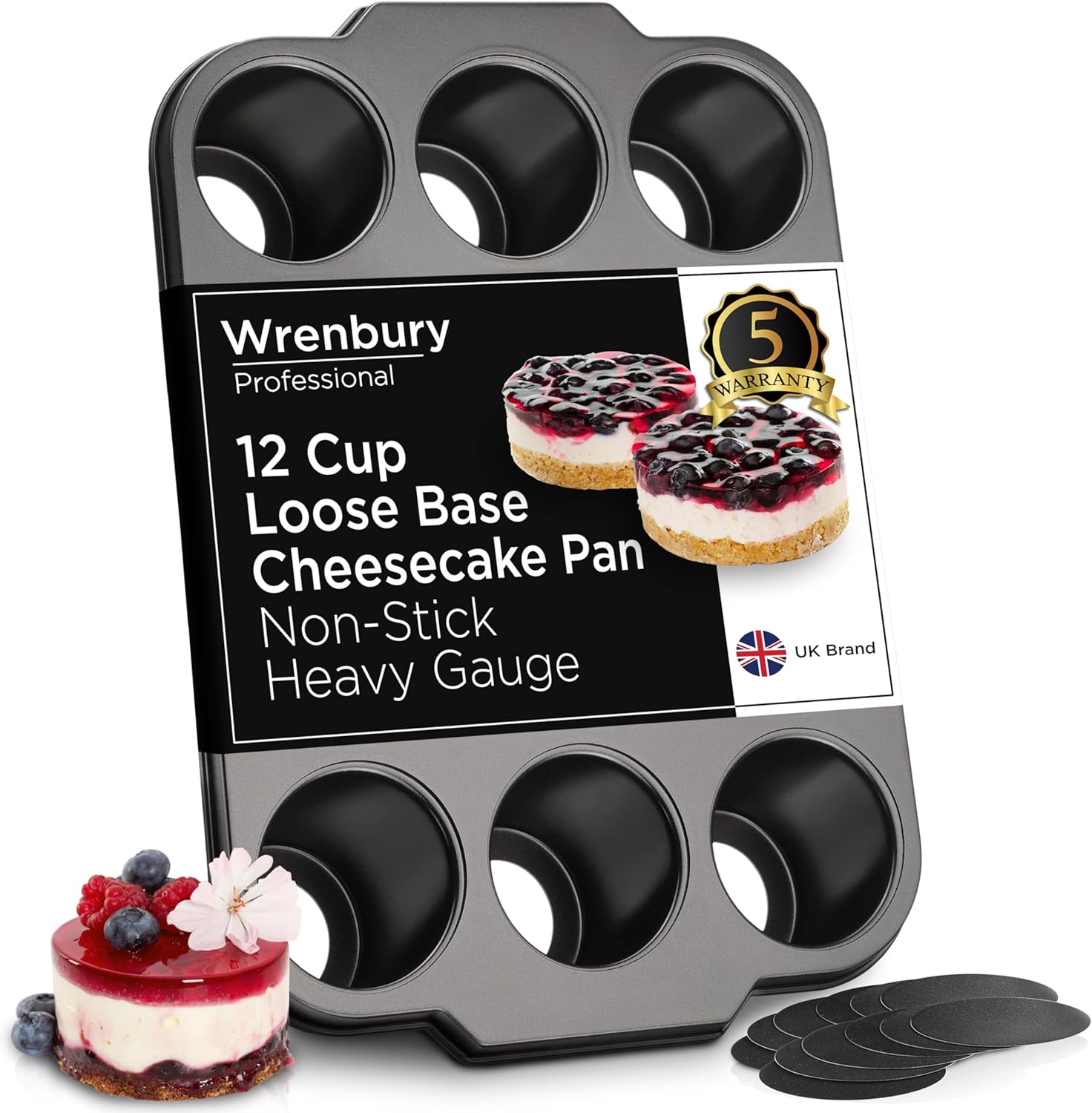 Wrenbury Pro Mini Cheesecake Pans for Perfect Individual Treats