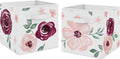 Sweet Jojo Designs Burgundy Watercolor Floral Storage Bins