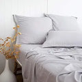 Light Grey Linen-Textured Viscose from Bamboo Sheet Set Queen - Cool