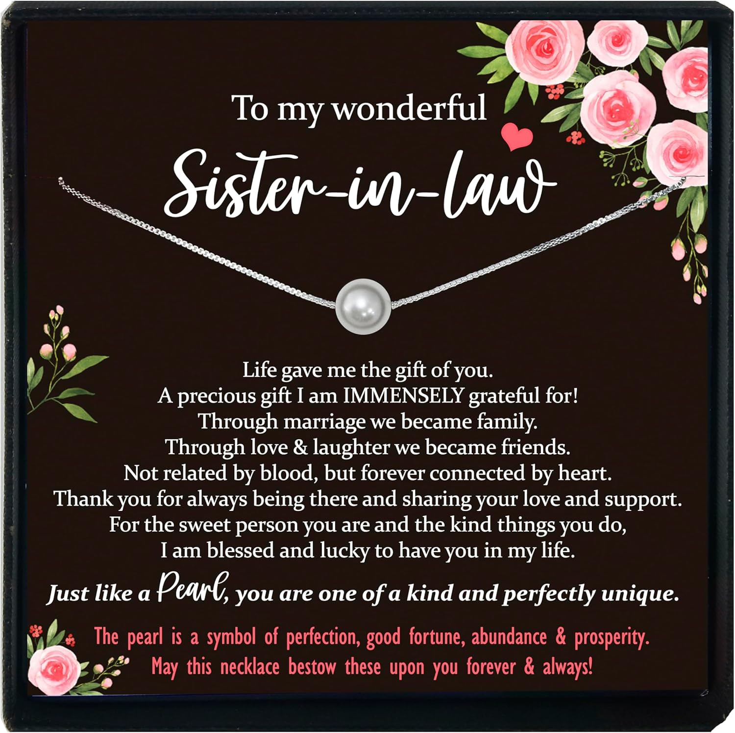 Be Wished Sister in Law Gifts - 14K Rose Gold Filled Necklace