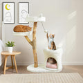 Real Wood Modern Cat Tower - Luxury Climbing Tree for Large Cats