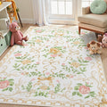 Collive Floral Rug for Girls 5x7 Boho Gold Bow - Washable Accent