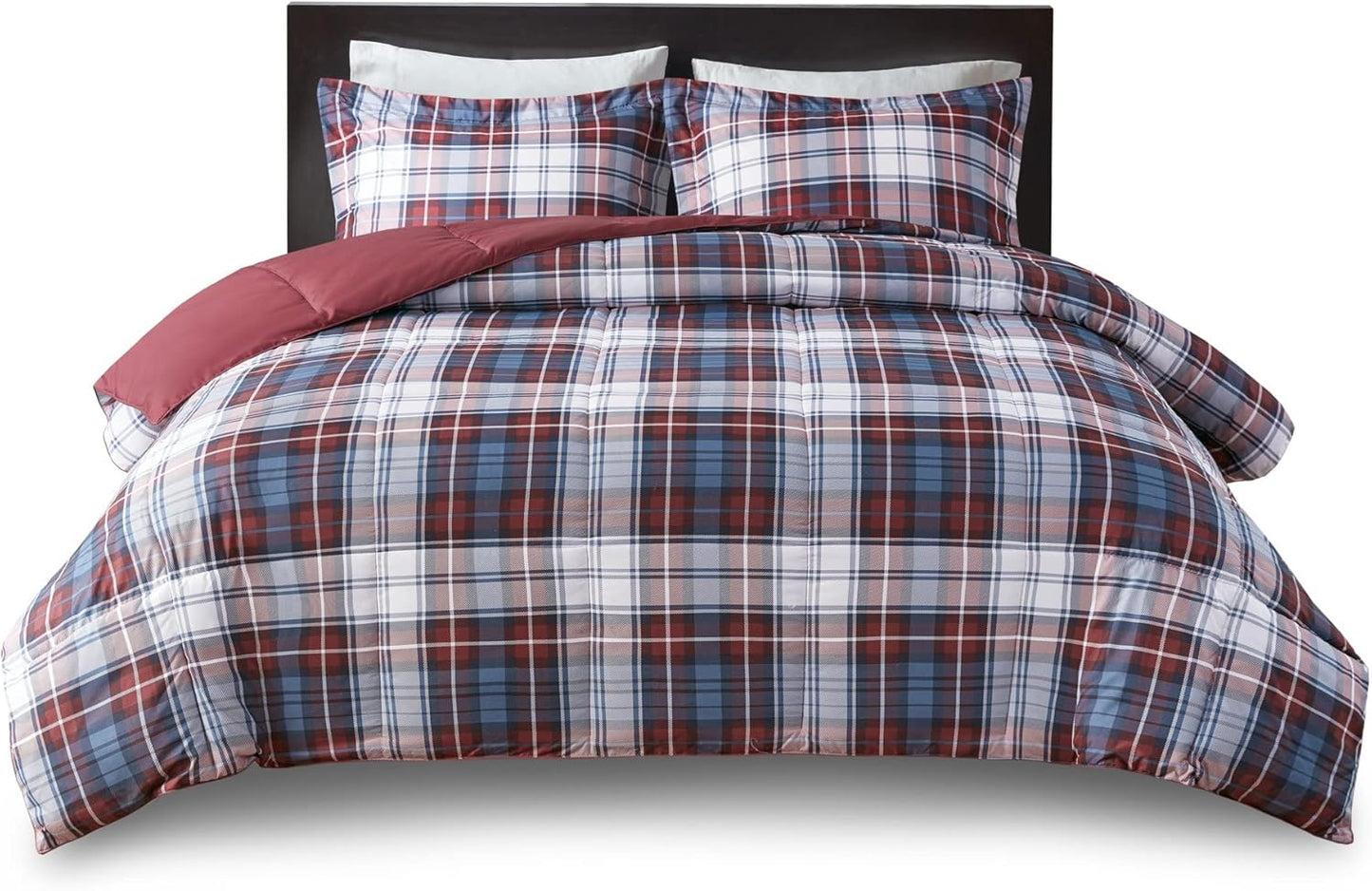 Parkston Plaid Comforter Set with Matching Sham for Cozy Style
