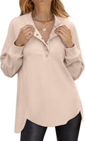 Women's Long Sleeve Henley Tunic Sweatshirt - Comfy Everyday Layer