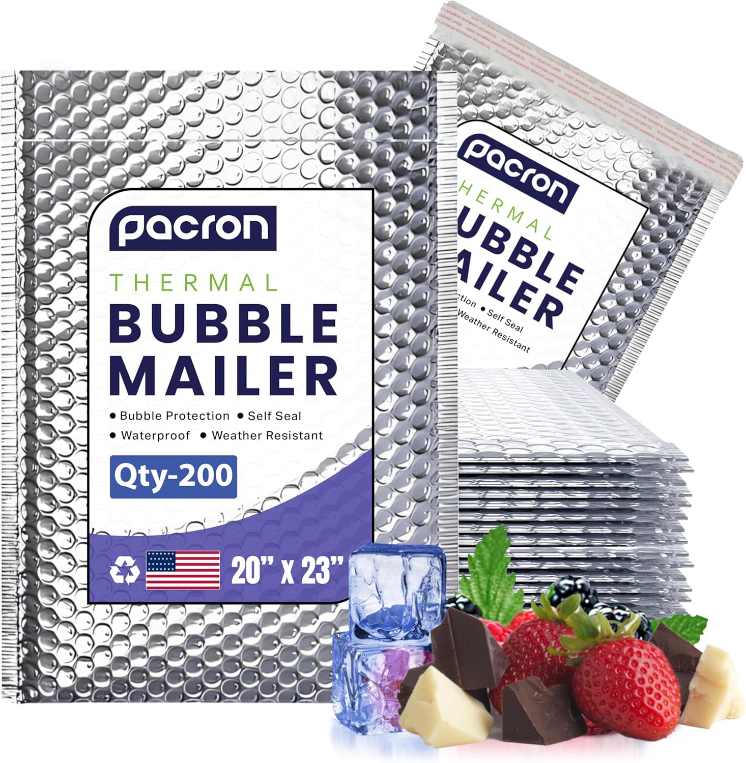 200-Pack Insulated Silver Thermal Bubble Mailers for Safe Shipping