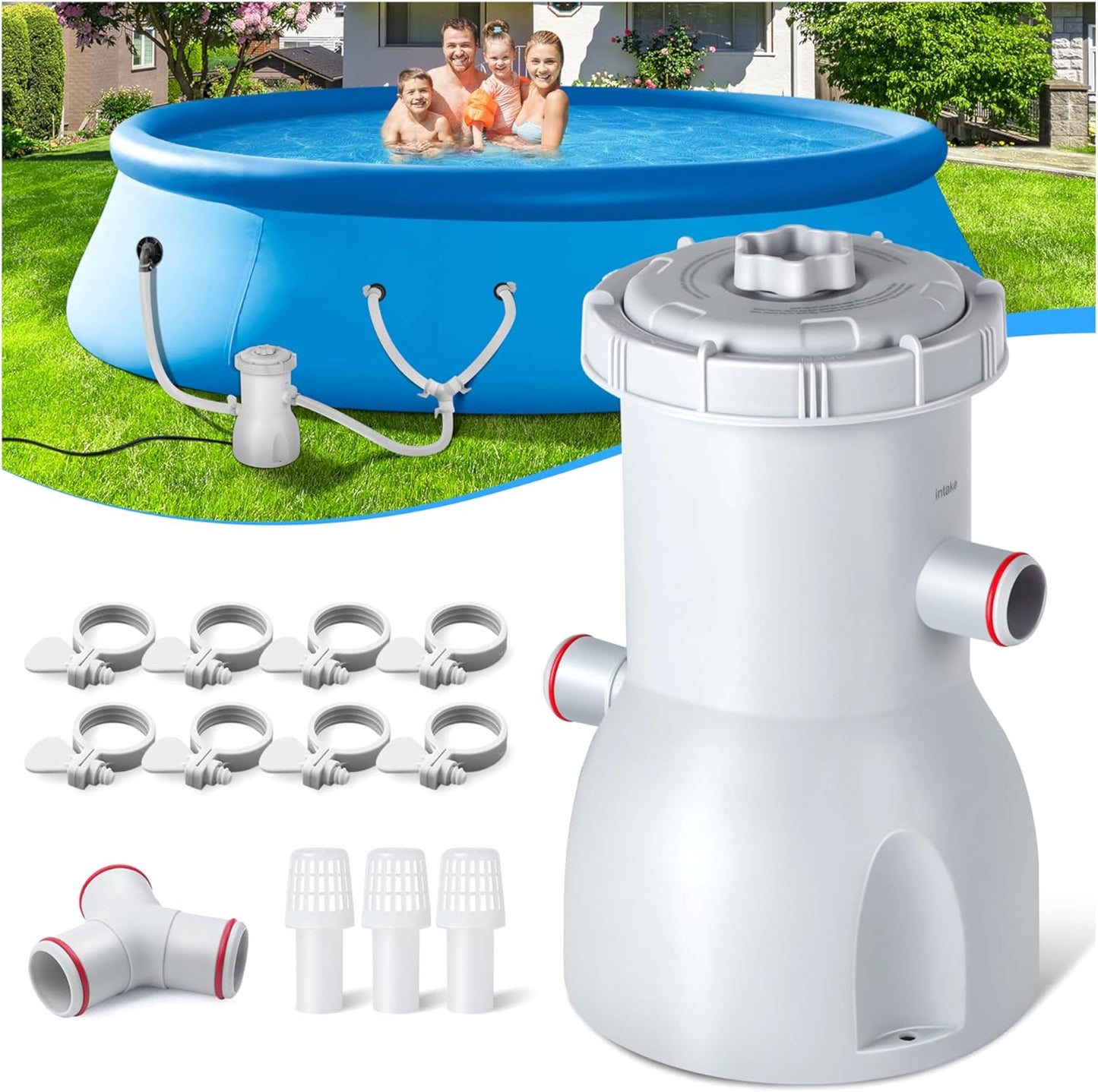 530 GPH Above Ground Pool Filter Pump for Sparkling Clean Water