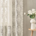 Luxury Ivory Lace Curtains: Vintage Elegance for 63 Windows