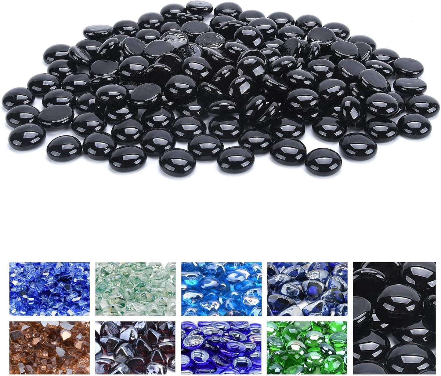 GasSaf Blue Fire Glass Beads for Fire Pit and Fireplace Use